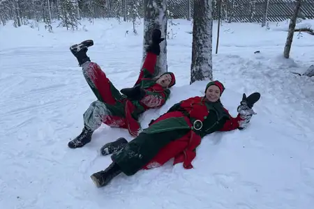 elves in the snow