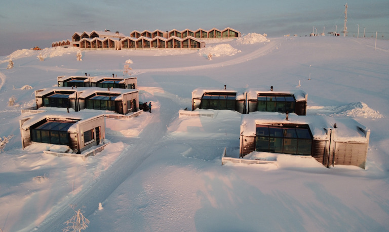 Cabins Snowy Exterior