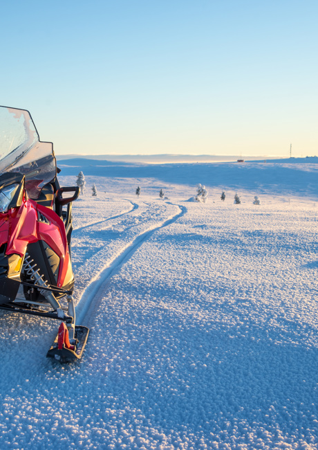 snowmobile on the snow