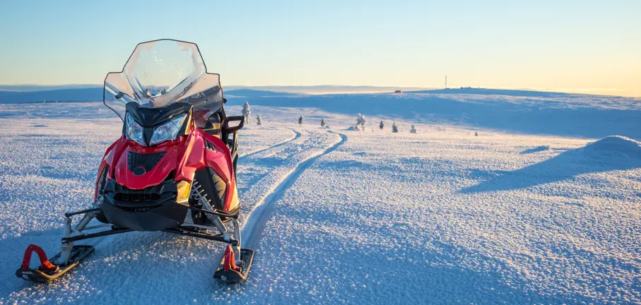 snowmobile on the snow