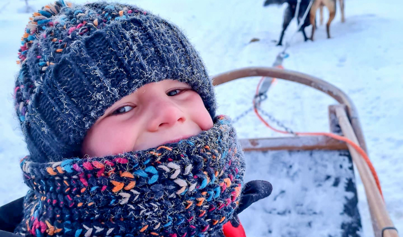 happy child in Lapland