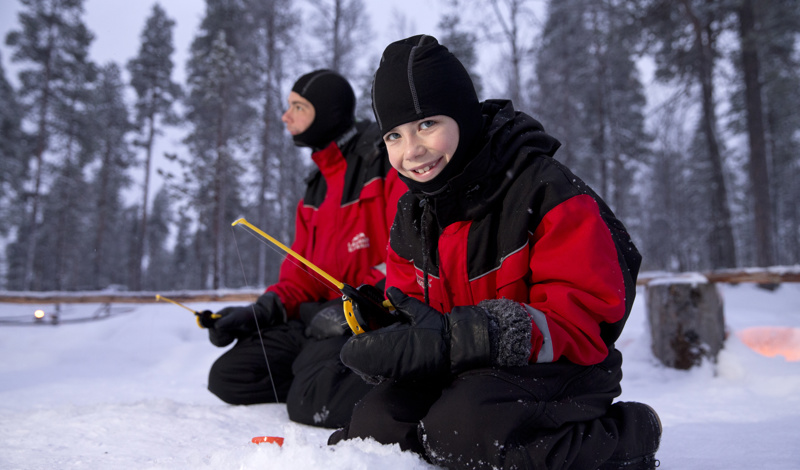 ice fishing in Lapland