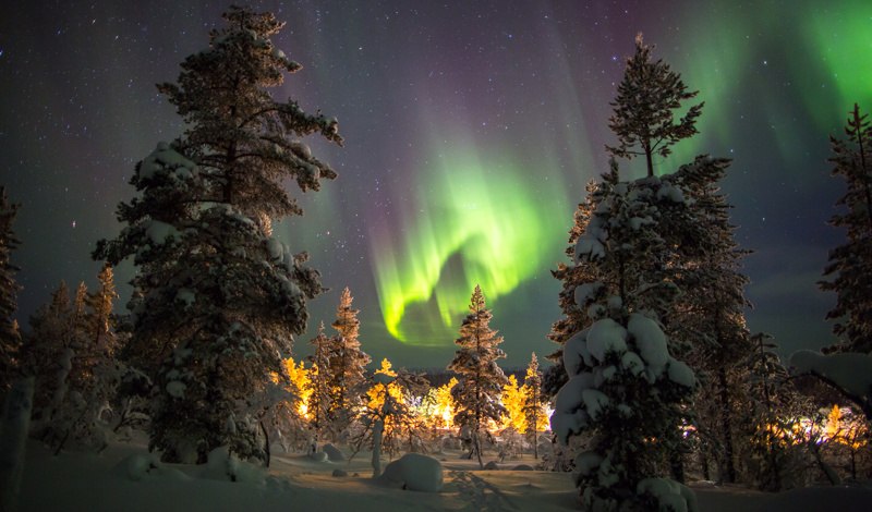aurora borealis in Lapland